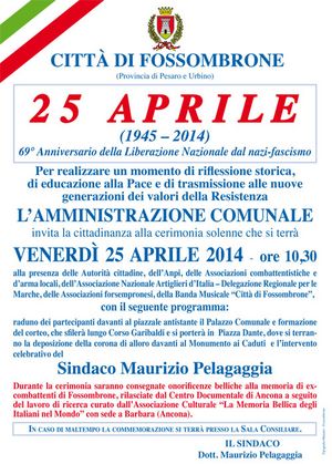 25 Aprile 2014  69  Anniversario Liberazione Nazionale